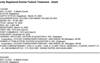 Sample Trademark Search